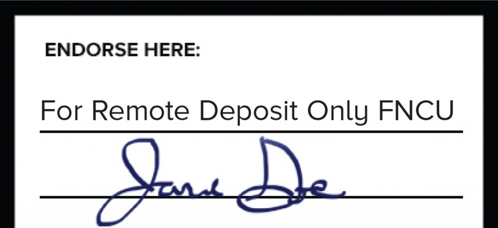 how to sign a check to deposit via remote check deposit