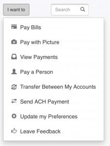 bill pay menu