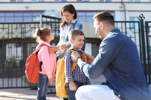 parents at school with children