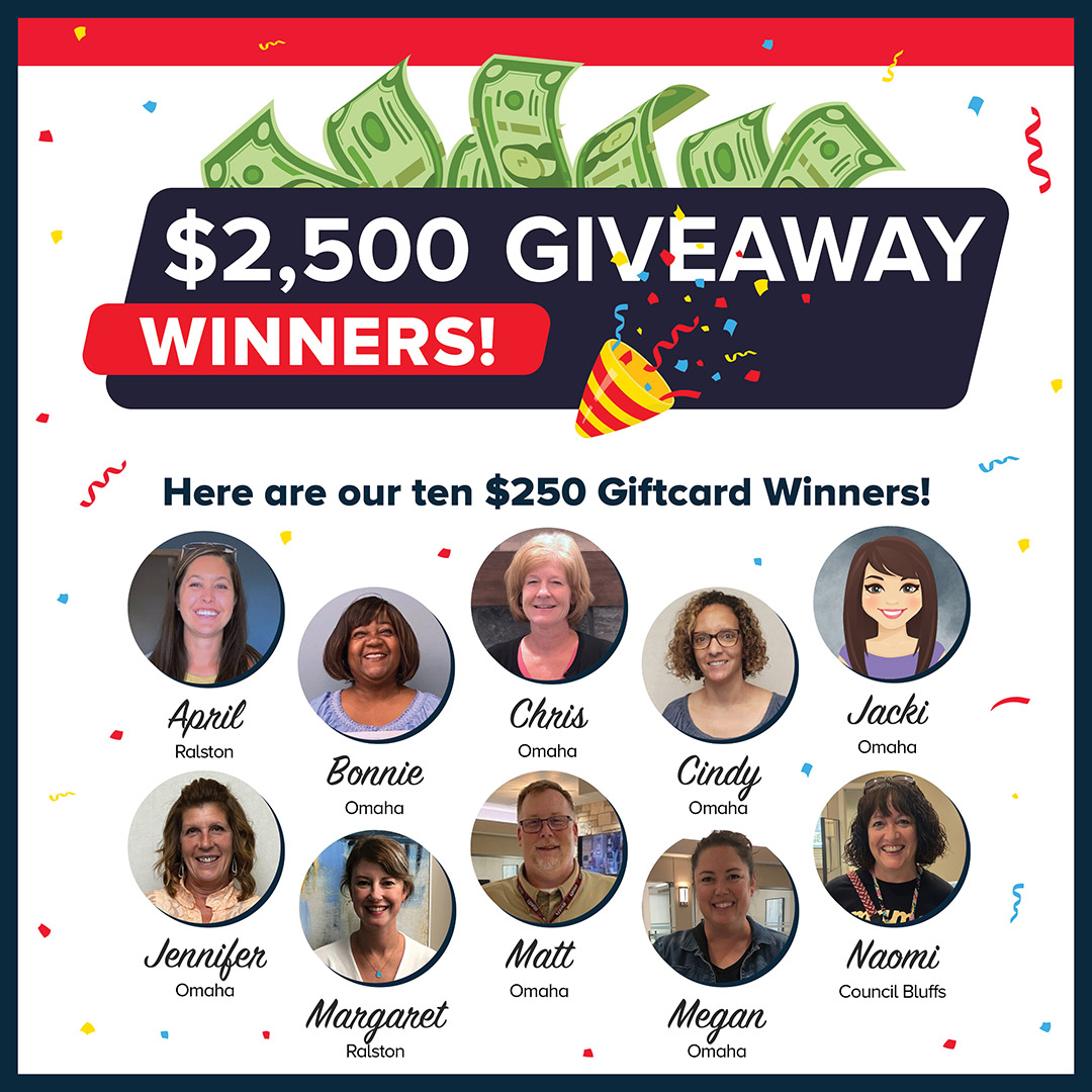 $2,500 Educator Giveaway winners