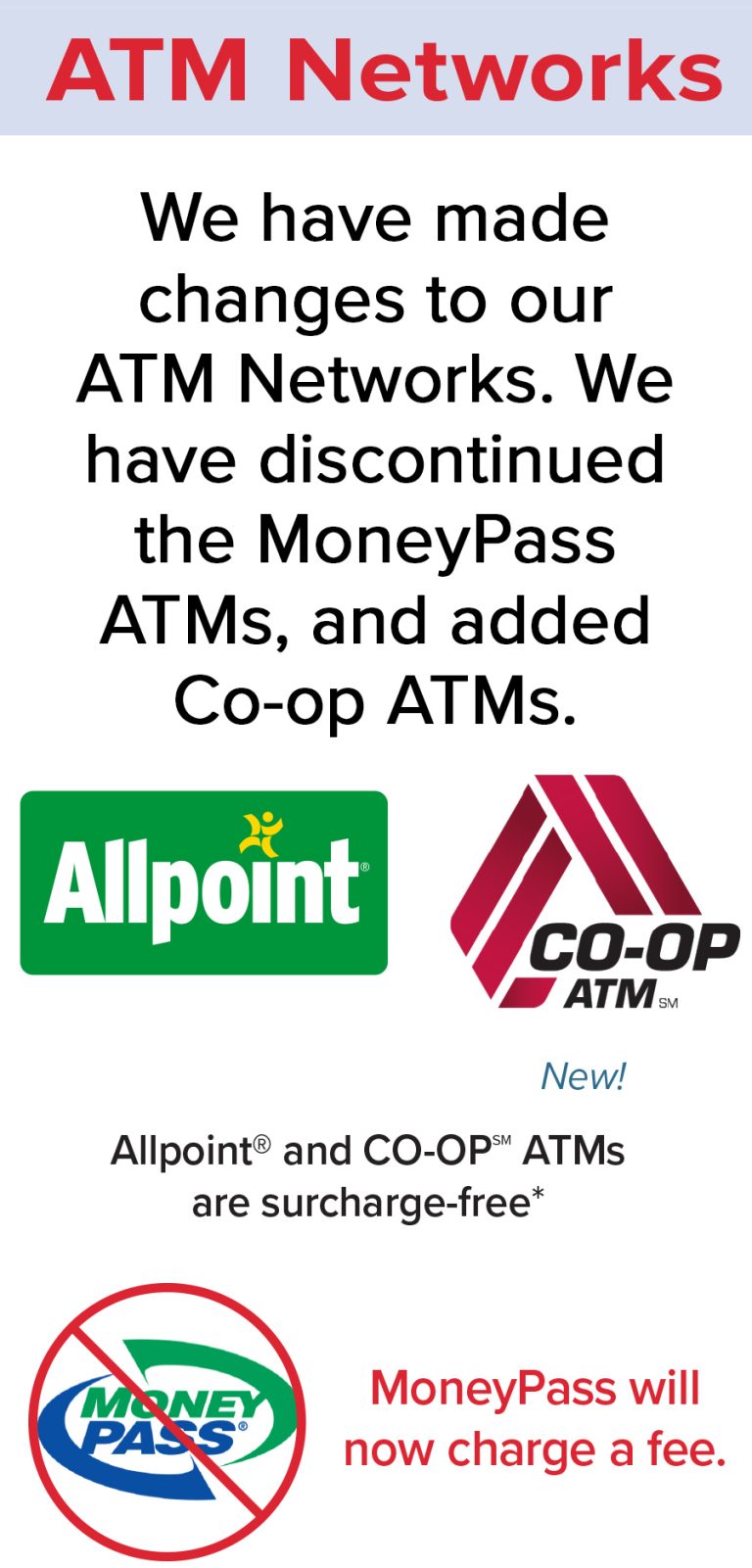 Adding Coop ATM network First Nebraska Credit Union