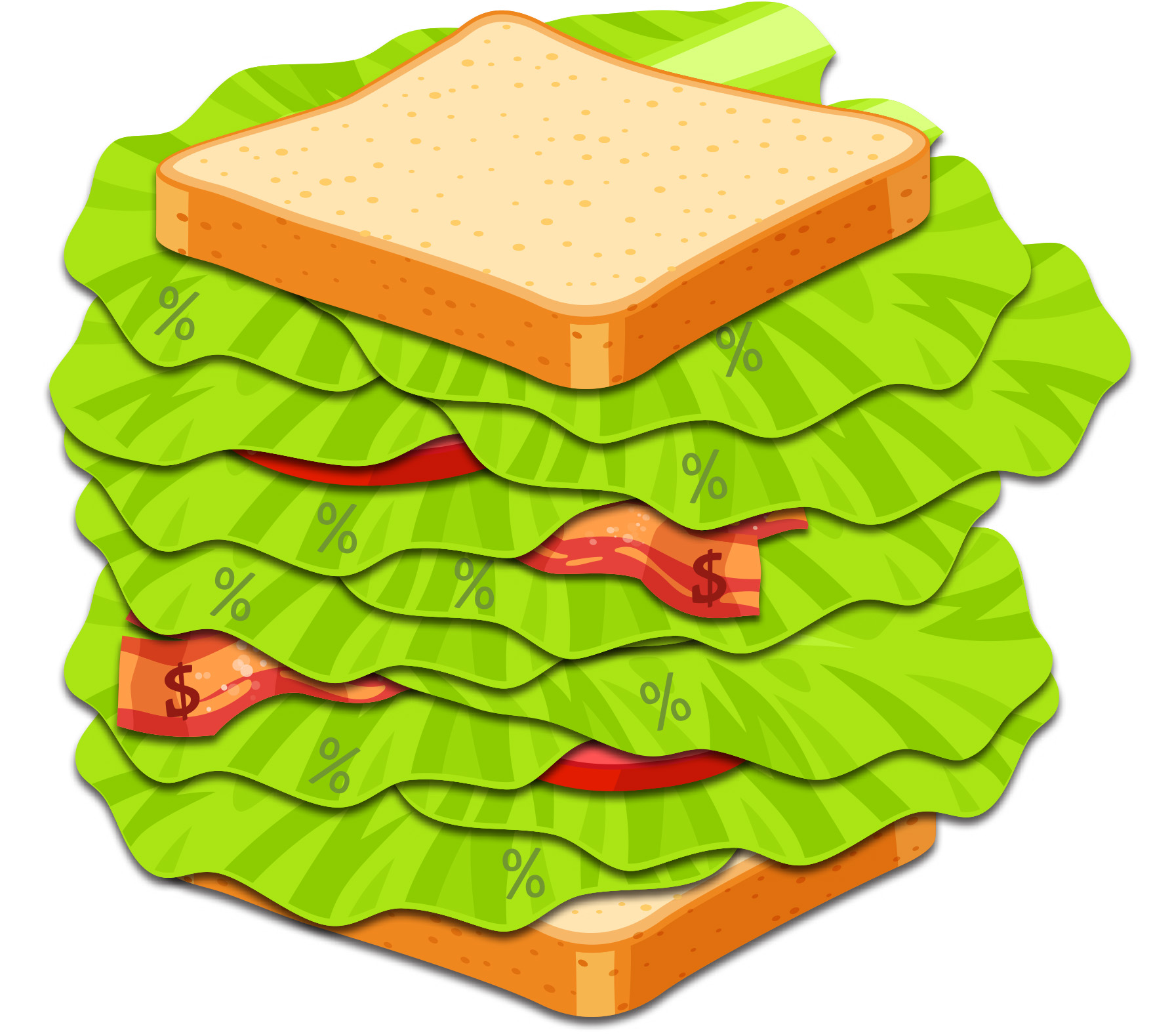 sandwich with too much lettuce