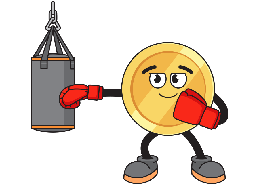 coin hitting a punching bag