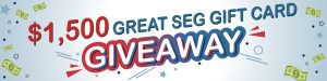 $1,500 great SEG gift card giveaway header
