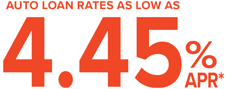 Auto loan rates as low as 4.45%APR