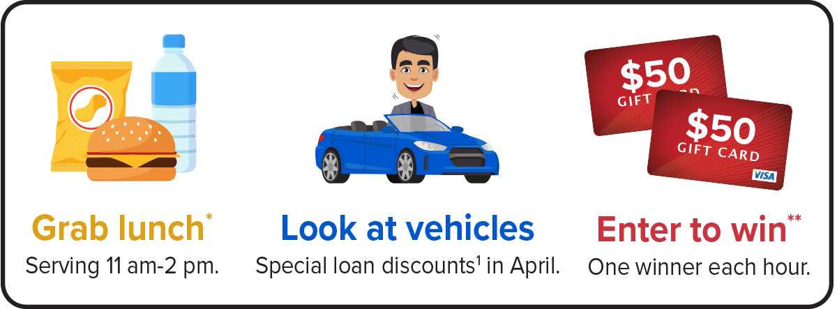 grab lunch, look at vehicles and enter to win